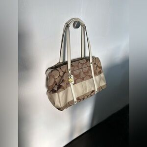 Coach Brown and Cream Shoulder Bag